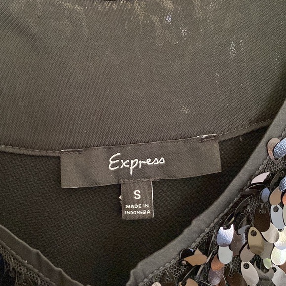 Black Sequined Express Cocktail Dress Small EUC Worn Once - Picture 4 of 10